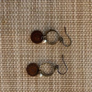 Brushed Sterling silver and copper earrings